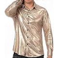 Pikkukuva 1 / 5: Miesten disco-paidat, kiiltävä pitkähihainen paita (3XL samppanja)