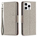 Miniatyrbillede 1 af 5: Til iPhone 15 Pro Wallet PU Læder Mobiltelefon Cover Telefon Flip Stativ Case med Rem (Style A)