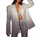 Miniatyrbillede 1 af 5: Ny Glitter Sequin Blazer Dragt Åben Frakke Jakke Damer Fest Udendørs  hurtig(L )