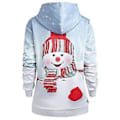 Miniatyrbillede 2 af 3: Dame Jul Snemand Print Langærmet Hætte Casual Sweatshirt Pullover Top -NMAOV(M Blå)