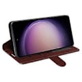 Miniatyrbild 3 av 5: Anti-kollisionsskydd för Samsung Galaxy S23 FE, PU-läderplånboksfodral med stativ (Stil D)