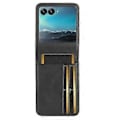Miniatyrbillede 5 af 5: Til Motorola Razr 40 Ultra 5G Anti-Ridse Telefon Cover Hård PC+PU Læder Cover med Kort Holder (Style E)