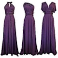 Miniatyrbillede 5 af 5: Kvinders Aften Multi Way Wrap Brudepige Formelle Lange Maxi Konvertible Kjole (L Champagne)