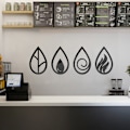 Miniatyrbilde 4 av 5: Metallisk veggdekor, Fire elementer, dekorativ boho-kunst for stue