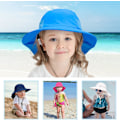 Miniatyrbild 5 av 5: Blå(M)Baby Solhatt Flicka Pojke Halshatt Barn Skyddshink