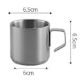 Miniatyrbild 2 av 4: 150/280ml Vattenkopp med Handtag Dubbelväggig Rostfri Stål Kaffe Öl Mugg Dryckesredskap Daglig Användning (150ML Silver)
