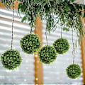 Miniatyrbilde 2 av 4: 6 stk Simulert Graskule Plast Graskule Kunstig Blomsteroppsats Ornament Falsk Plantekule for Hjem Hage Bryllup 10cm
