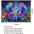 Miniatyrbilde 5 av 5: Svartlys Astronaut Tapestry UV-reaktiv Planter Maneter Neon Galaxy Romveggteppe For Rom W59h51