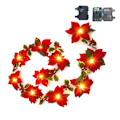 Miniatyrbild 1 av 5: Batteridrivna julstjärneblommor ljusslinga vattentät koppar