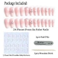Miniatyrbild 4 av 5: 24 st. Pärlgelé Falska Naglar, Söta 3D Aurora Kristall Björnhjärta Press-on Naglar Bling Glansig Gradienterad Rosa Falska Naglar Kärlek Dating Fingertoppar