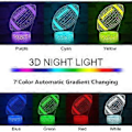 Miniatyrbillede 3 af 5: 7 Farver 3D Illusion Lys Lampe Automatisk Gradvist Skiftende 3D Natlys | Hjem Værelse Dekoration Bordlampe | Julegave Fødselsdag (Fodbold Led Lys)