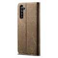 Pikkukuva 3 / 4: OPPO Realme X50 Pro -puhelimen nahkakuori denim-kuviolla (Khaki)