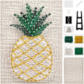 Miniatyrbillede 1 af 5: 20cmx20cm DIY String Art Kit til begyndere Ananas DIY Kit til voksne teenagere børn Ananas String C