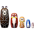 Pikkukuva 1 / 5: Karhu Venäläiset Nesting Nuket Matryoshka Puu Pinoaminen Sisäkkäinen Sarja 5