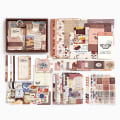 Pikkukuva 1 / 5: 346-osainen scrapbooking-tarvikesarja, ruskea vintage-bullet journal -scrapbook-sarja A6-ruudukolviholla
