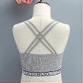 Miniatyrbillede 5 af 5: Pige Stretchy Bomuld Bralette 4 stk. Studenters Vest BH Fuld Kop Åndbar BH med Polstring Trænings Sports BH (hvid)