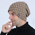 Miniatyrbilde 5 av 5: Strikkede Beanie-Hatter for Menn, Vintervarme Tykke Plysj Menn Utendørs Sykling Camping Caps
