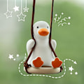Pikkukuva 5 / 5: Mignon Balançoire Canard Pendentif，Swinging Duck Ornements de V