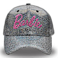Pikkukuva 1 / 2: Naisten ja tyttöjen Barbie-laser-baseball-lippis kesä-syksy vaaleanpunainen kirjainbrodeerattu säädettävä snapback-lippis (musta)