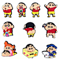 Miniatyrbillede 1 af 5: 10 stk. Crayon Shinchan sjove hul sko blomst spænde blød gummi Pe