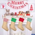 Miniatyrbild 4 av 5: 4 st Burlap Julstrumpor Jul Spis Hängande S