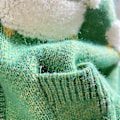 Miniatyrbilde 5 av 5: Kvinner Casual Lang Ermet Stripete Patchwork Lang Cardigan Topper Bluse Frakk (Grønn)