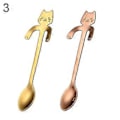 Miniatyrbillede 1 af 5: 2 stk. rustfri stål ske tegneserie kat langt håndtag dejlig dessert suppe bestik (3)