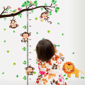 Miniatyrbillede 4 af 5: Træ Abe Wall Stickers Højde Mål Chart Wall Sticker Jun