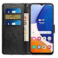 Miniatyrbild 3 av 5: Telefonfodral med plånboksfunktion för Samsung Galaxy M14 5G, präglat med fjärilar, PU-läder, stativ och rem (Stil A)