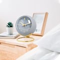 Miniatyrbild 3 av 5: 1 st grå analog väckarklocka med ljus, liten väckarklocka tyst r