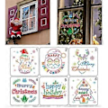 Miniatyrbilde 3 av 5: 6 stk/sett Juletrær Snømann Tegnemal Stencil Maling Preget Scrapbooking DIY Album Dekorativ Kunst Håndverk