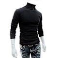 Miniatyrbilde 1 av 3: Herre Strikk Roll Turtle Neck Pullover Genser Topper Bluse (L Mørk Grå)