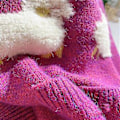 Miniatyrbild 4 av 5: Kvinnors avslappnade långärmad randig lapptäcke lång kofta toppar blus kappa (het rosa)