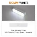 Miniatyrbillede 1 af 5: Bevægelsessensor Natlys Trådløs LED Strip Lys USB Genopladelig Garderobeskab Lampe Til Hjemmet Køkken Soveværelse 10/20/30/50cm(A1 Hvidt Lys 10CM)