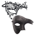 Miniatyrbillede 1 af 5: 2 stk. venetianske masker, metalmaske parmasker til maskerade, bal, karneval