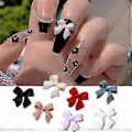 Miniatyrbild 1 av 5: 100 st 3D Rosett Nagelkonst Dekorationer, Färgglada Rosett Nageltillbehör 3D Rosetter Nagelcharms för Akryl Resin Flatback Nagelkonst Design ##-2.Obs: Inget lim