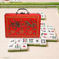 Miniatyrbillede 4 af 4: Mahjongæske i Træ Retro Mahjong Etui Håndholdt Mahjongæske Mahjong Gaveæske til Opbevaring