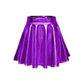 Miniatyrbilde 2 av 2: Glanset metallisk våtlook stretchy flared mini skater skjørt for kvinner/m/l/xl, 100% nytt (L)
