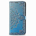 Miniatyrbillede 2 af 5: Iphone 11 Etui Læder Wallet Cover Præget Mandala Magnetisk Flip Beskyttelse Stødsikker - Blå