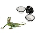Miniatyrbillede 5 af 5: Reptilfoder og Vandskåle Kamgekko Multipurpose Reptilfoder Vandfodringsskål (Dobbelt Skål sort) (sort)
