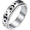 Miniatyrbillede 1 af 5: Titanium Stål Spinner Ringe Måne og Stjerne Fidget Ring Stressaflastende Angst Ring-5-77 (løber lille)