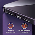 Miniatyrbillede 2 af 4: SULADA Drop-resistent Electroplateret Straight Edge Klar Telefon Cover til iPhone 15 TPU (Style A)