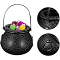 Miniatyrbilde 3 av 5: 10 stk Mini Candy Bucket Witch Cauldron med håndtak Cauldron Hall