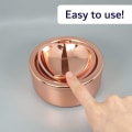 Miniatyrbilde 3 av 5: Røykfri klassisk metall askebeger med lokk for sigaretter - Rosegol