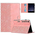 Miniatyrbild 1 av 5: Präglad PU-fodral för Samsung Galaxy Tab S9 / S9 FE (Rosa)