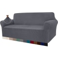 Miniatyrbild 1 av 5: Grå 3-sits modern sofföverdrag, i Jacquard, elastisk, för