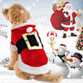Miniatyrbild 1 av 5: Jultomte hundkostym bomull husdjurskläder vinterhuvad kappa