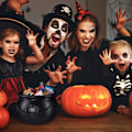 Pikkukuva 3 / 5: 1 kpl musta noitapata, naamiaisasu, Halloween-lavaste