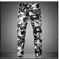Miniatyrbild 1 av 2: Plus Size Herr Vår Mode Casual Kamouflage Militär Joggingbyxor (XL vit)