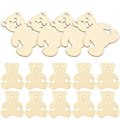 Miniatyrbilde 3 av 4: 40 stk Tre DIY Chip Skiver Ubehandlet Tre Bjørn Formet Design Chip Pynt Ornament for Dekor